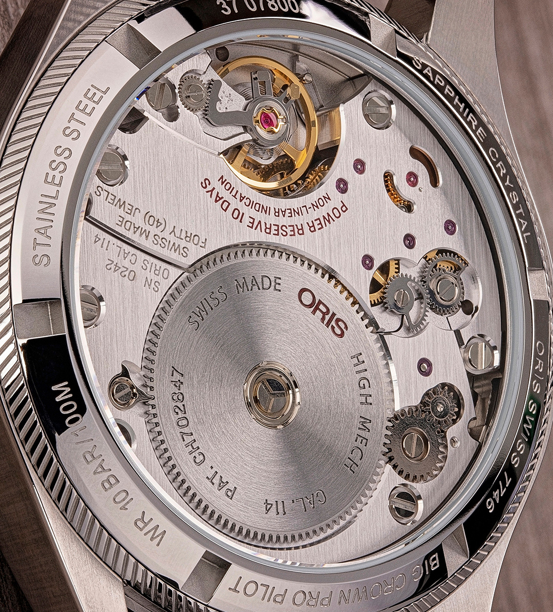 ORIS  Мужские швейцарские часы, механика с ручным заводом, сталь, 44 мм